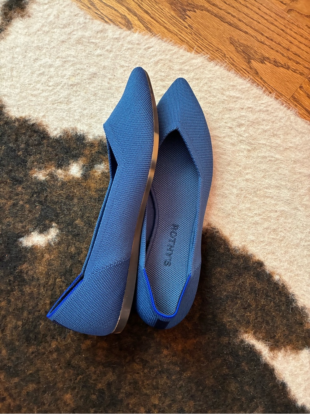 Rothy's Pointed Toe Flats in Blue - Picture 2 of 5